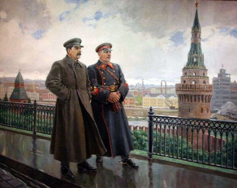 IV Stalin and Voroshilov in the Kremlin by Alexander Gerasimov