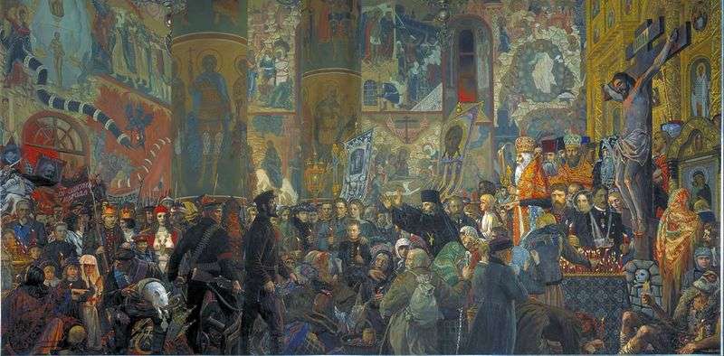 The destruction of the Temple on Easter night by Ilya Glazunov