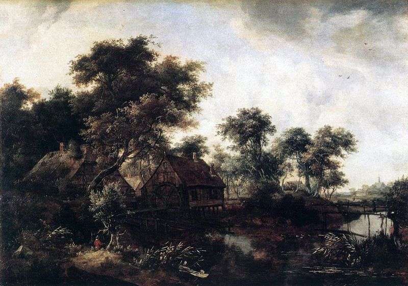 Watermill by Meindert Hobbema