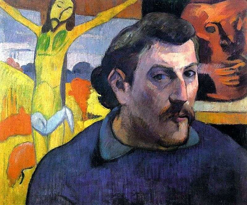 Self Portrait with the Yellow Christ by Paul Gauguin