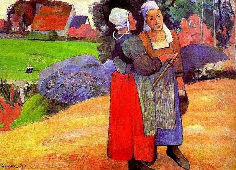 Breton peasant women by Paul Gauguin