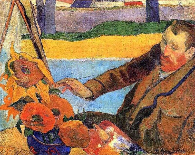 Van Gogh paints sunflowers (Portrait of Vincent Van Gogh) by Paul Gauguin