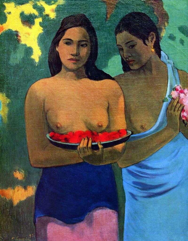 Two Tahitians by Paul Gauguin