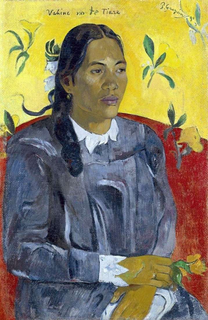 Woman with flower by Paul Gauguin