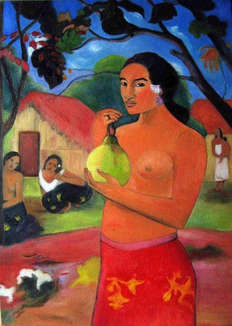 Woman holding the fruit by Paul Gauguin