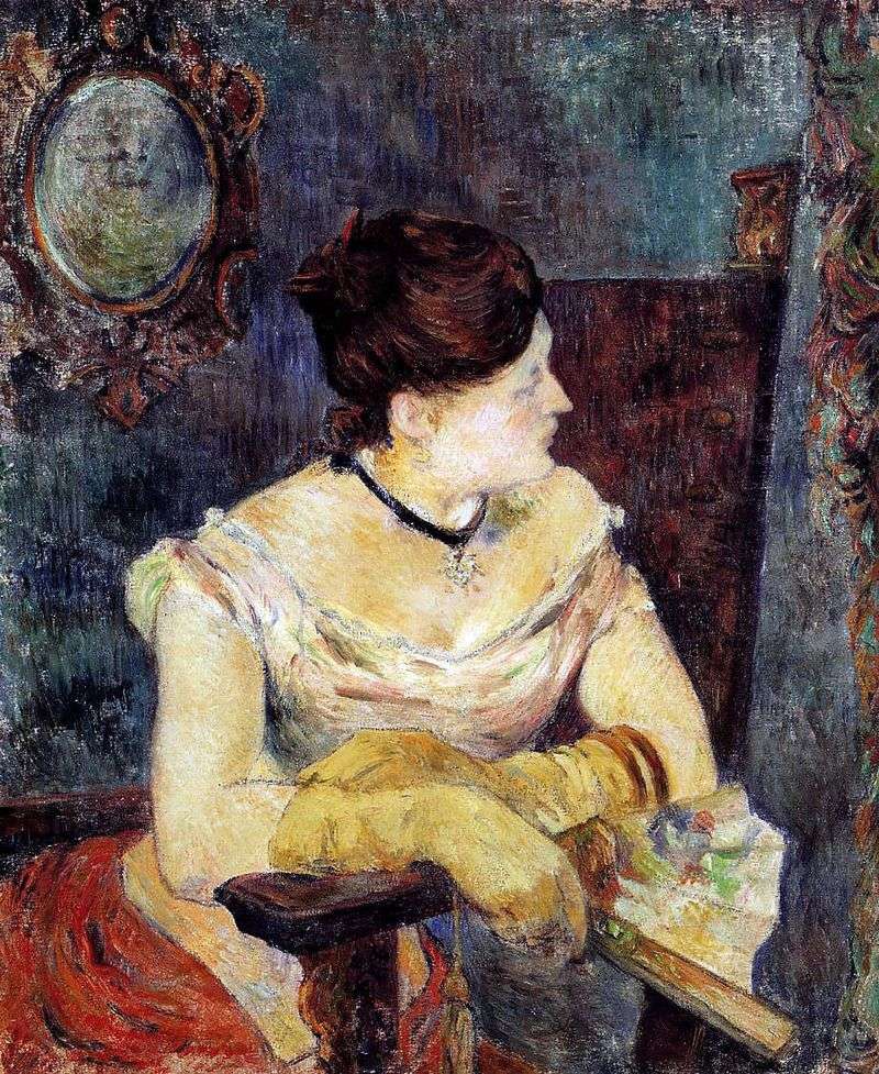 Mette Gauguin in an evening gown by Paul Gauguin