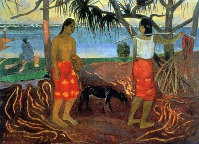 Under the pandanian tree by Paul Gauguin
