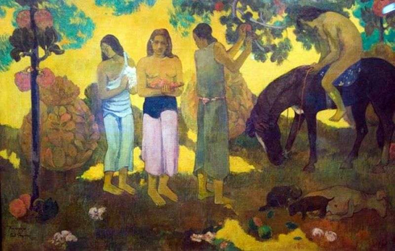 Harvesting fruits by Paul Gauguin