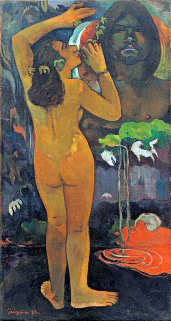 Hina, the goddess of the moon and Te Fatu, the spirit of the earth (Moon and Earth) by Paul Gauguin