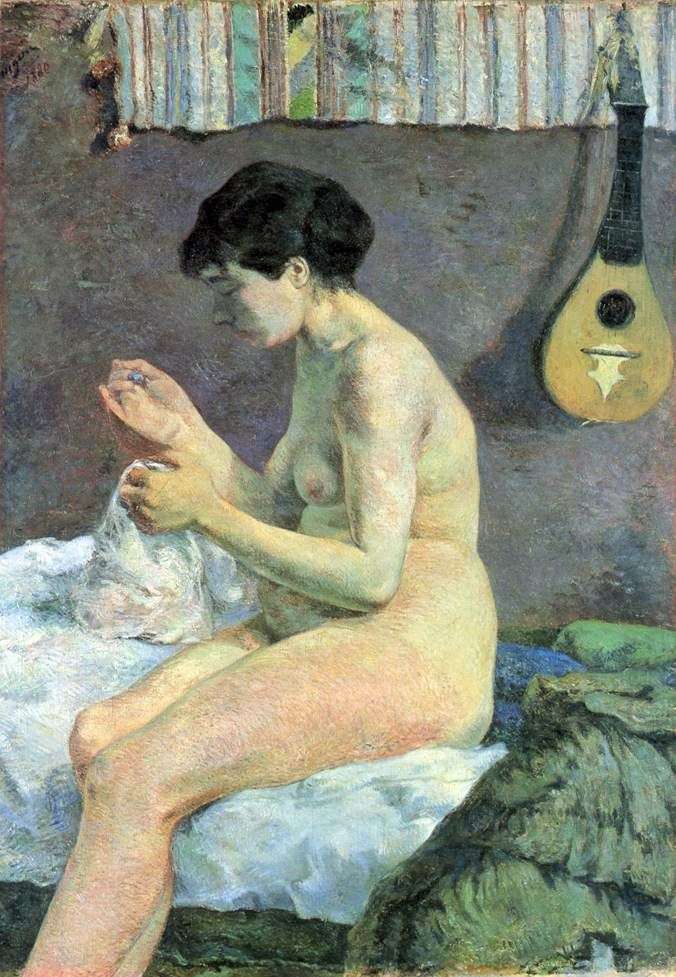 Sewing woman by Paul Gauguin