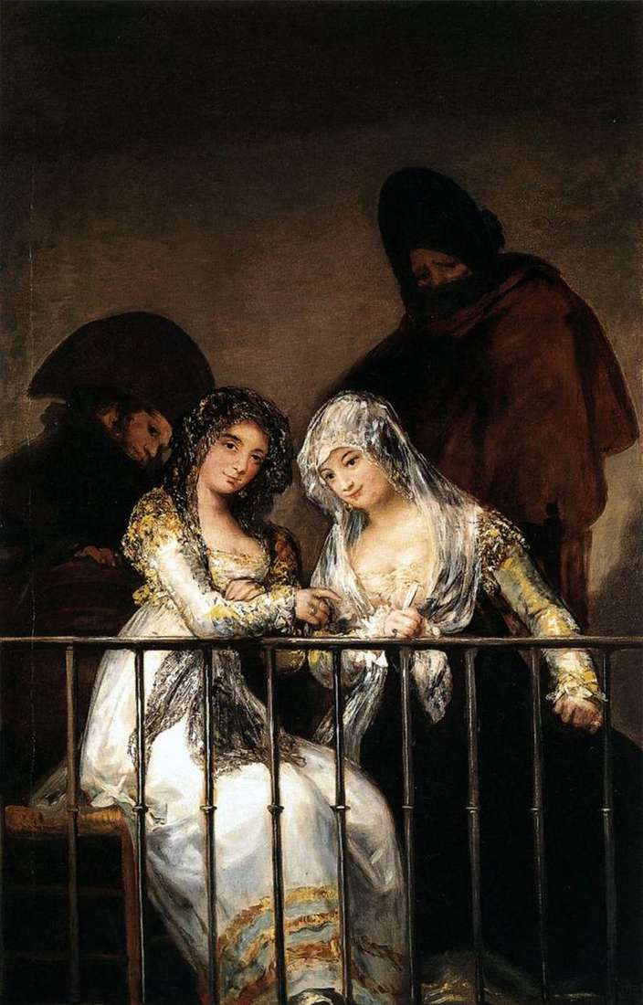 The mahi on the balcony by Francisco de Goya