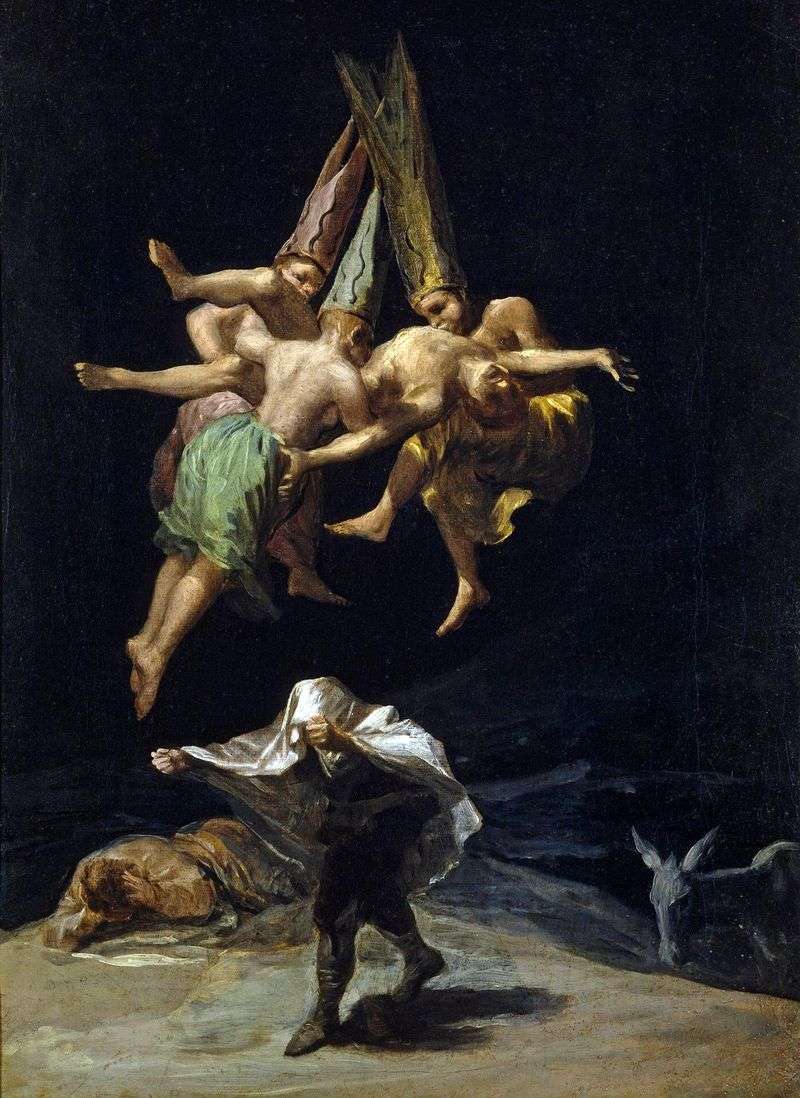 The flight of witches by Francisco de Goya