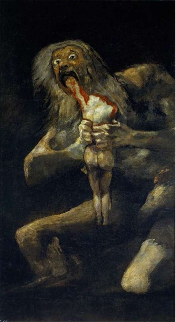 Saturn, devouring his son by Francisco de Goya