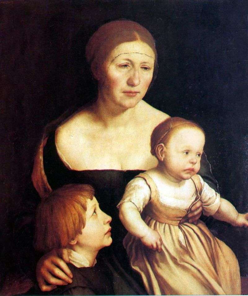 Portrait of his wife and children by Hans Holbein