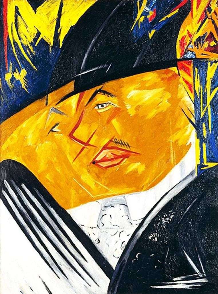 Portrait of MF Larionov by Natalia Goncharova