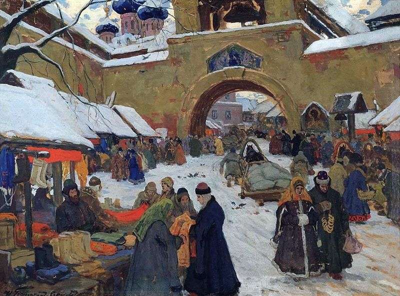 Market day in the old town by Ivan Goryushkin Sorokopudov