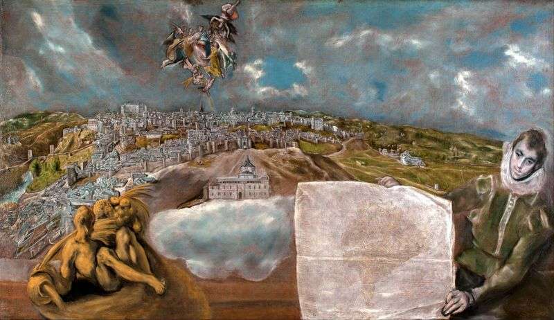 View and plan of Toledo by El Greco