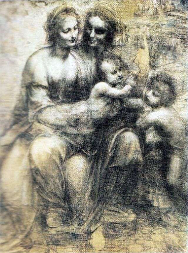 Madonna and Child, Anna and John by Leonardo da Vinci