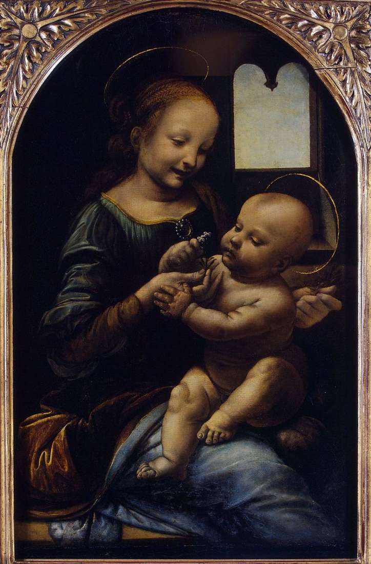 Madonna with a flower (Madonna Benoit) by Leonardo da Vinci