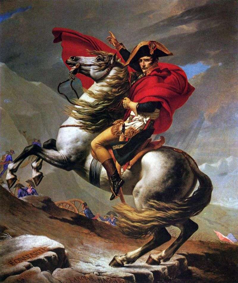 Napoleon at the crossing of the Saint Bernard Pass by Jacques Louis David