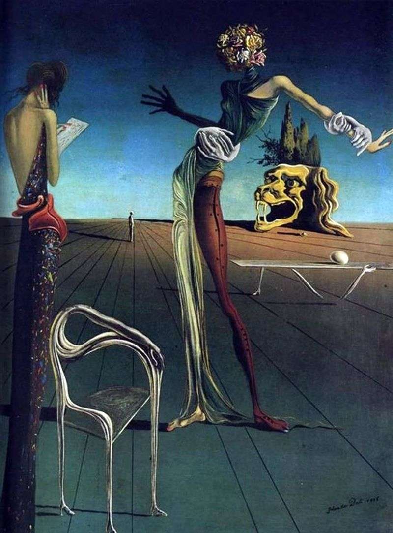 Woman with head of roses by Salvador Dali