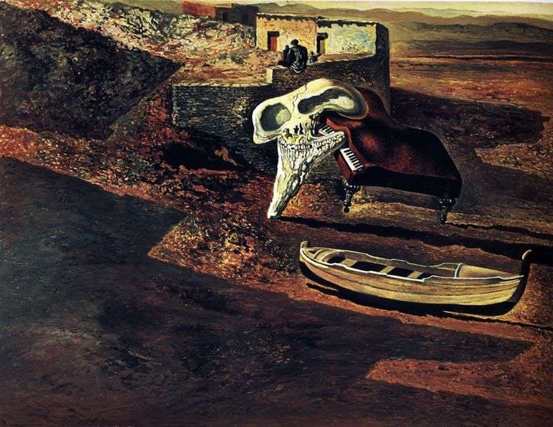 The evaporated skull sodomizes the piano on the code by Salvador Dali