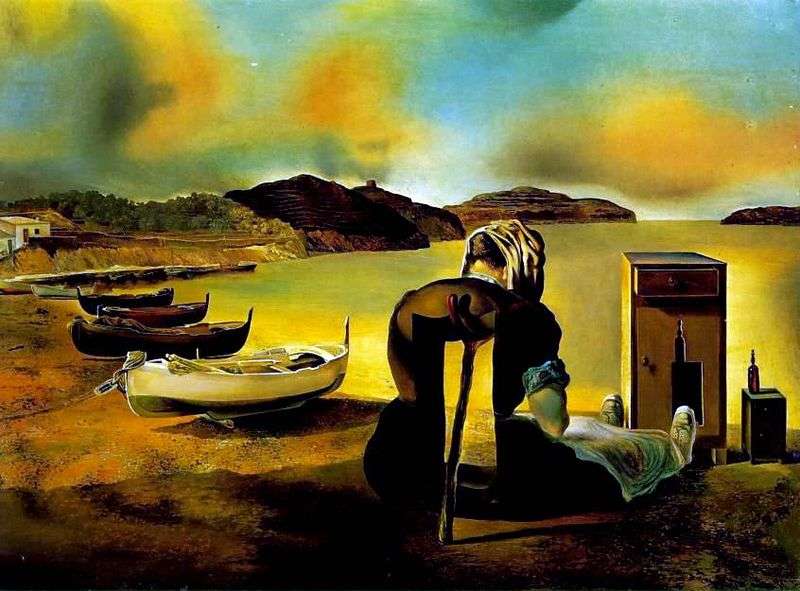 Weaning from the breast, feeding the furniture fodder by Salvador Dali