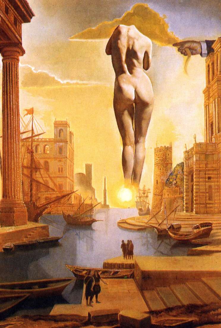 Dalis hand steals the golden fleece to show the Gala Dawn by Salvador Dali