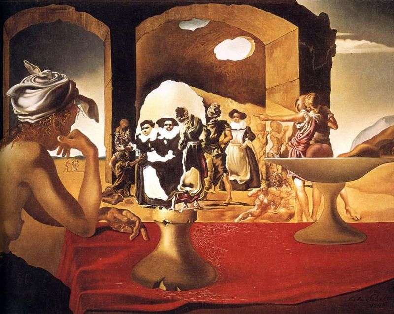 The market of slaves with vanishing bust of Walter by Salvador Dali