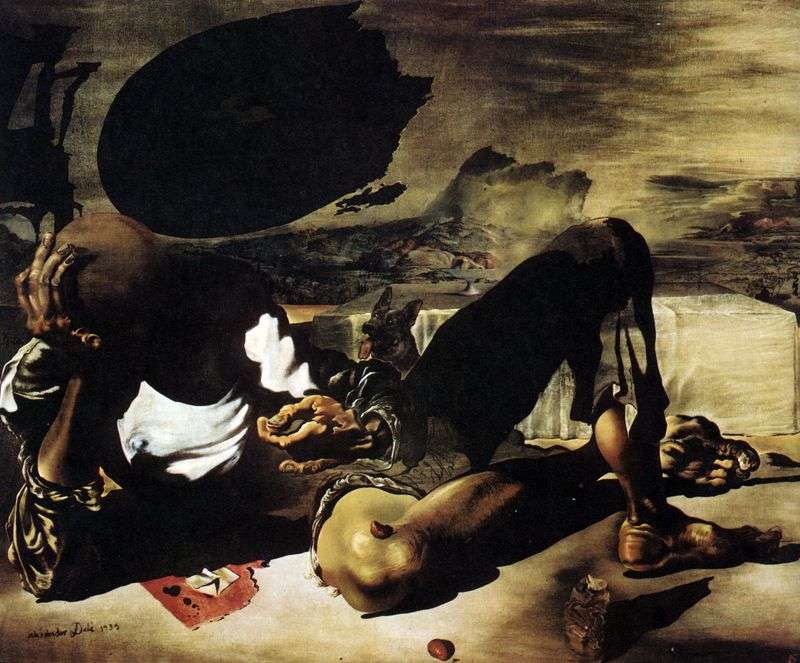 A philosopher illuminated by the moon and a defective sun by Salvador Dali