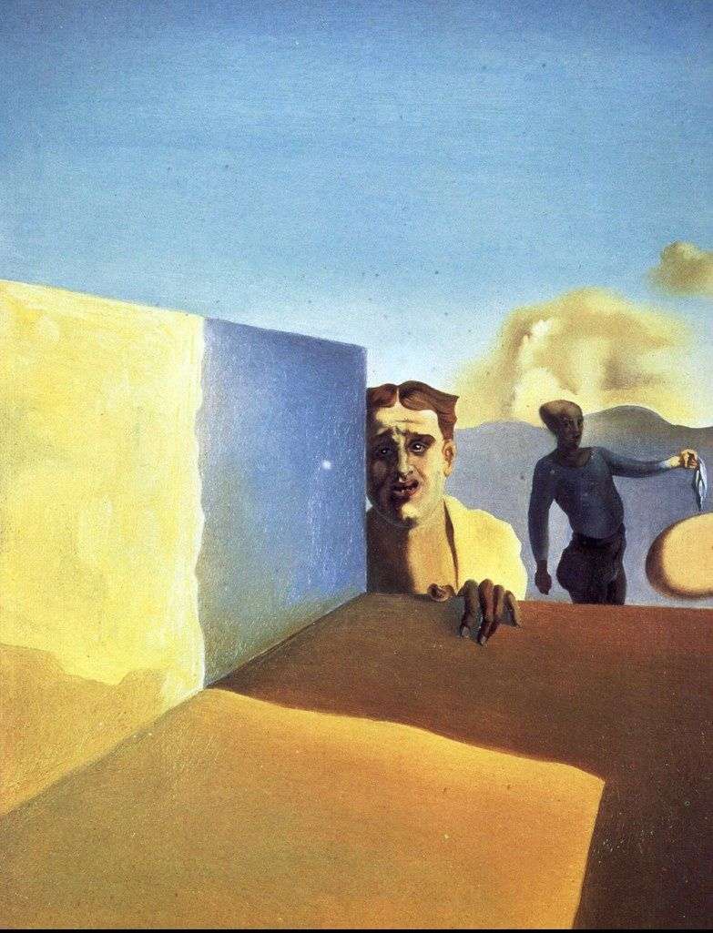 Barber, saddened by the cruelty of good times by Salvador Dali