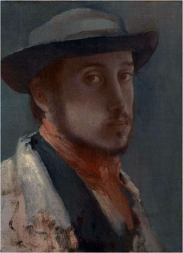 Self portrait in a soft hat by Edgar Degas