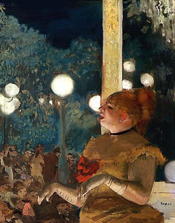 Aria dog or singer with a glove by Edgar Degas