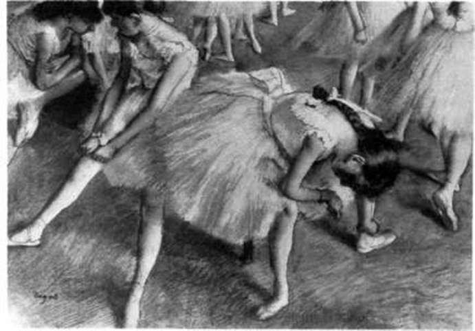In anticipation of entering the stage by Edgar Degas
