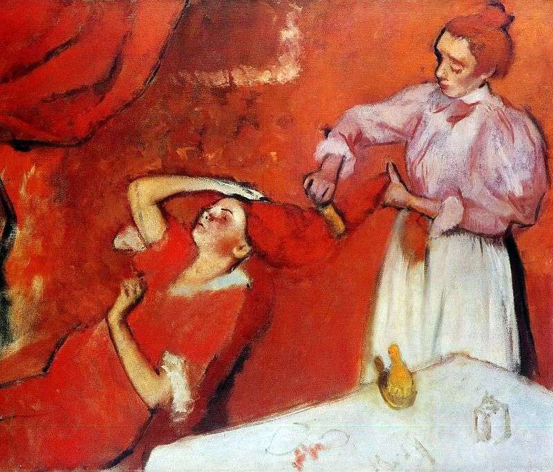 Hair combing by Edgar Degas