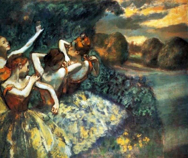Four dancers by Edgar Degas