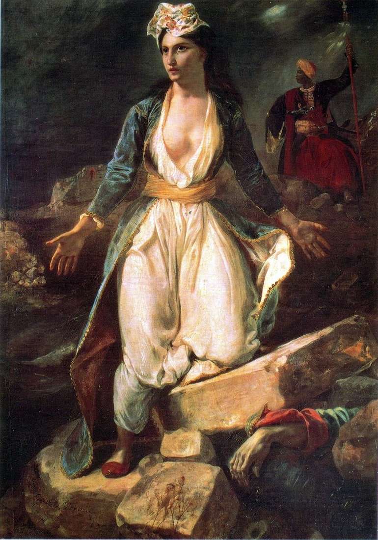 Greece on the ruins of Missolunga by Eugene Delacroix