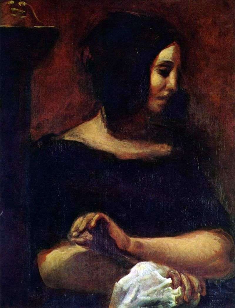 Portrait of George Sand by Eugene Delacroix