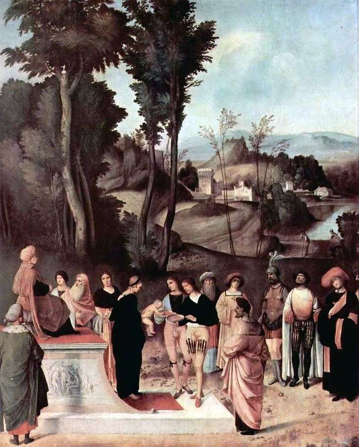 The Test of Moses by Fire by Giorgione