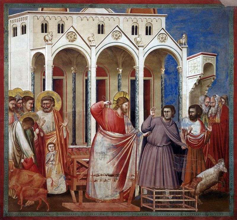 The expulsion of merchants from the temple by Giotto