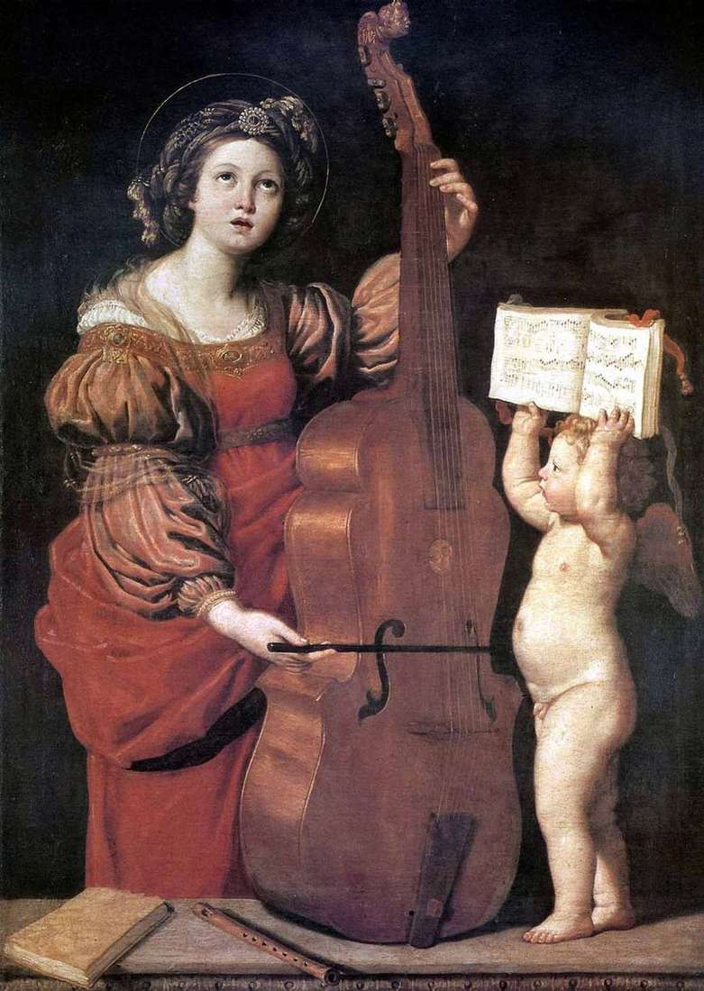 Playing St. Cecilia with the Angel by Domenichino Zampieri