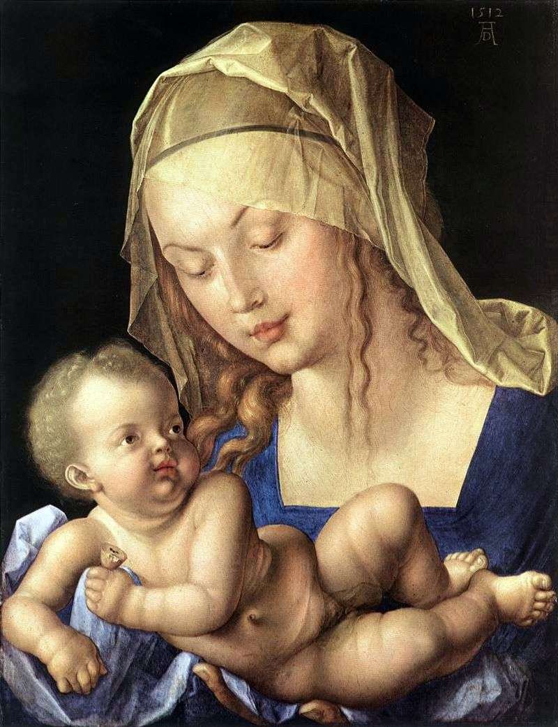 Madonna with baby and pear by Albrecht Durer