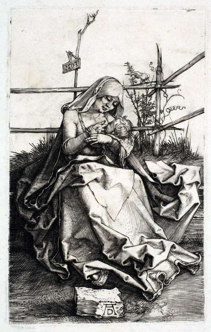 Maria on the bench from the turf by Albrecht Durer