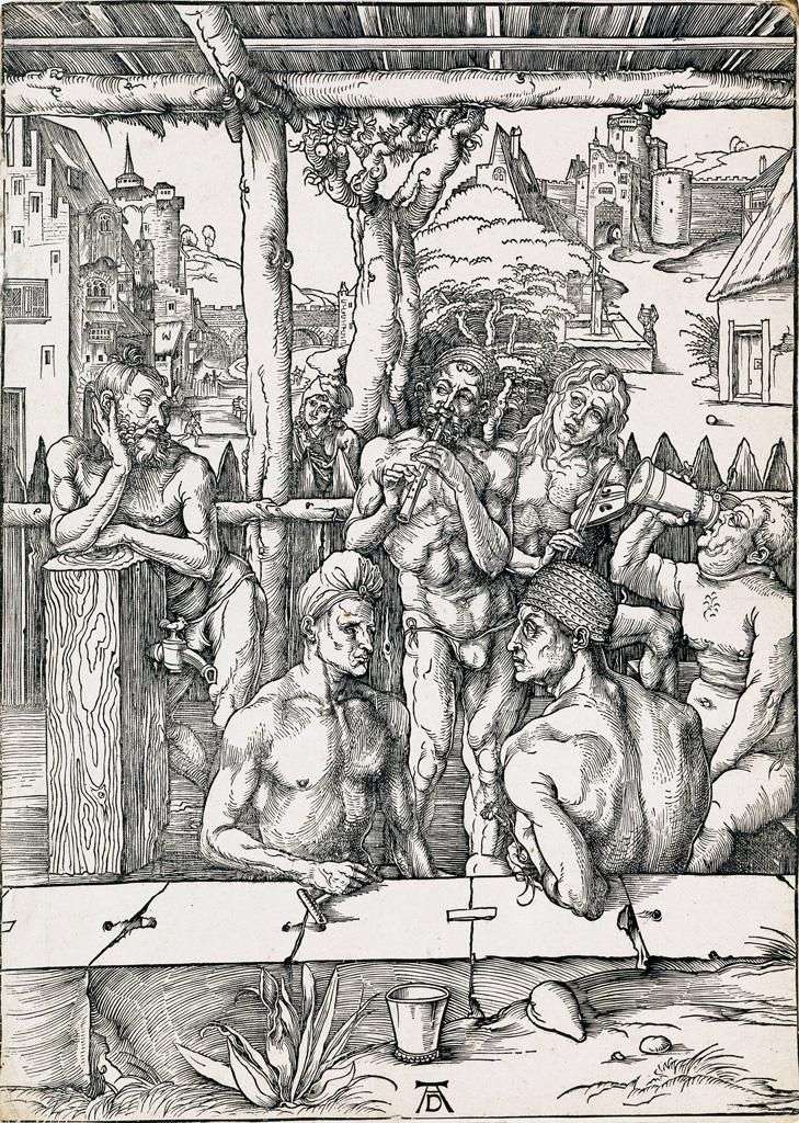 Mens bath. Engraving by Albrecht Durer