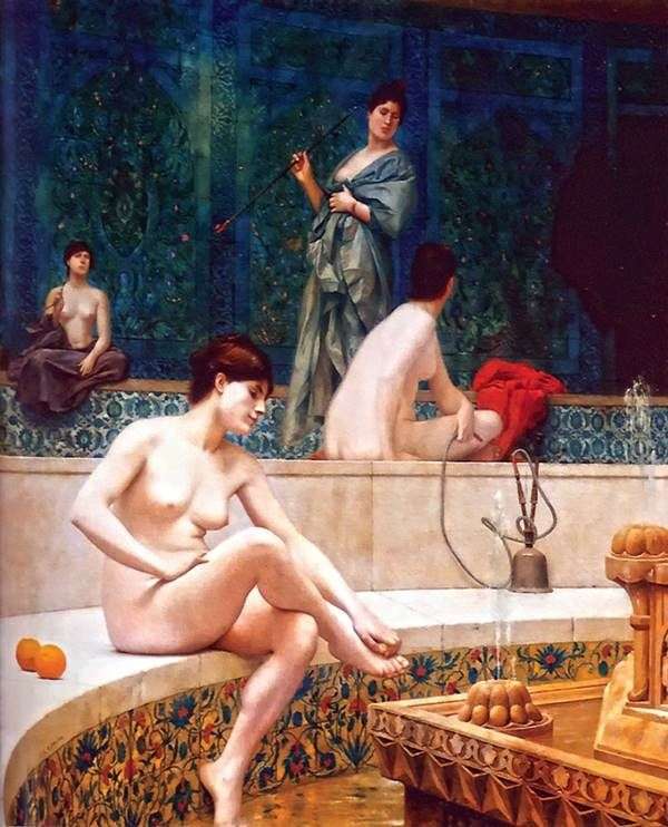 Turkish bath in the harem by Jean Leon Jerome