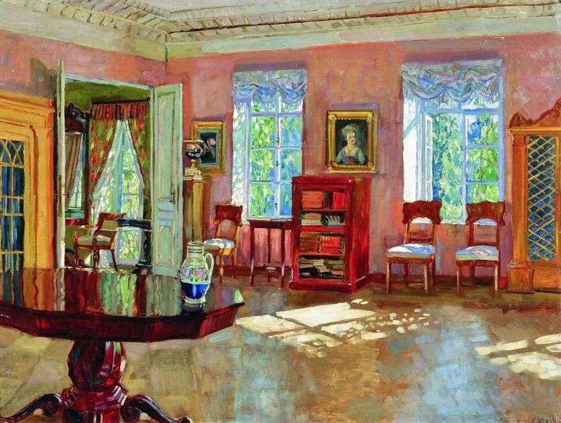 The interior of the library of the landlords house by Stanislav Zhukovsky