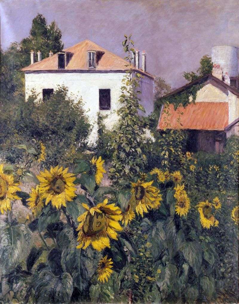 Sunflowers, a garden in Petit Zheneviye by Gustave Caillebotte