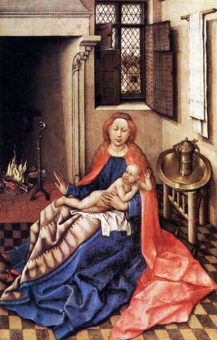 Madonna and Child by the Fireplace by Robert Kampen