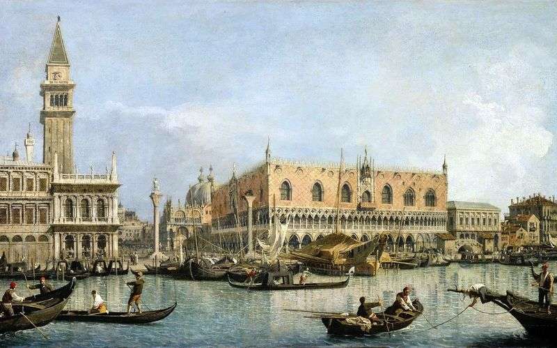 View of the Doges Palace in Venice by Antonio Canaletto