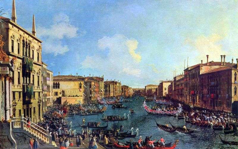 Regatta on the Grand Canal by Antonio Canaletto